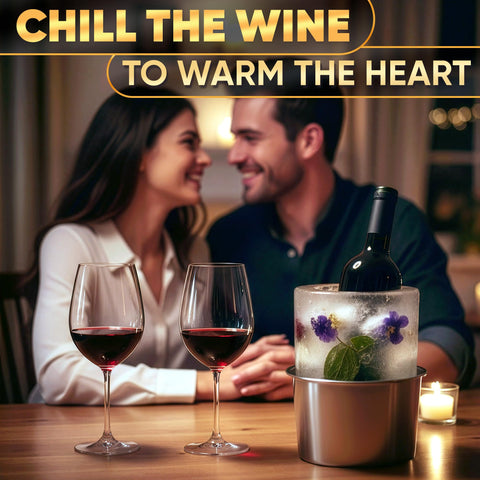 DIMROM wine bottle chiller bucket with a metal stand for stable cooling.