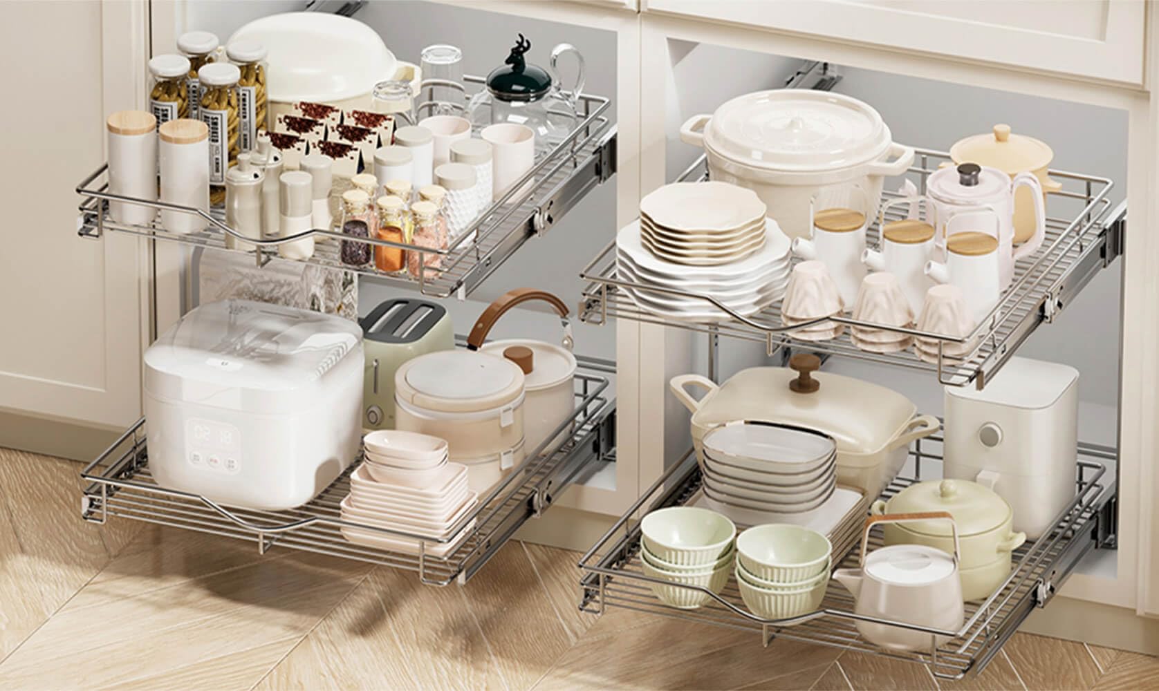 DINDON versatile organizer for kitchen, pantry, and bathroom storage.