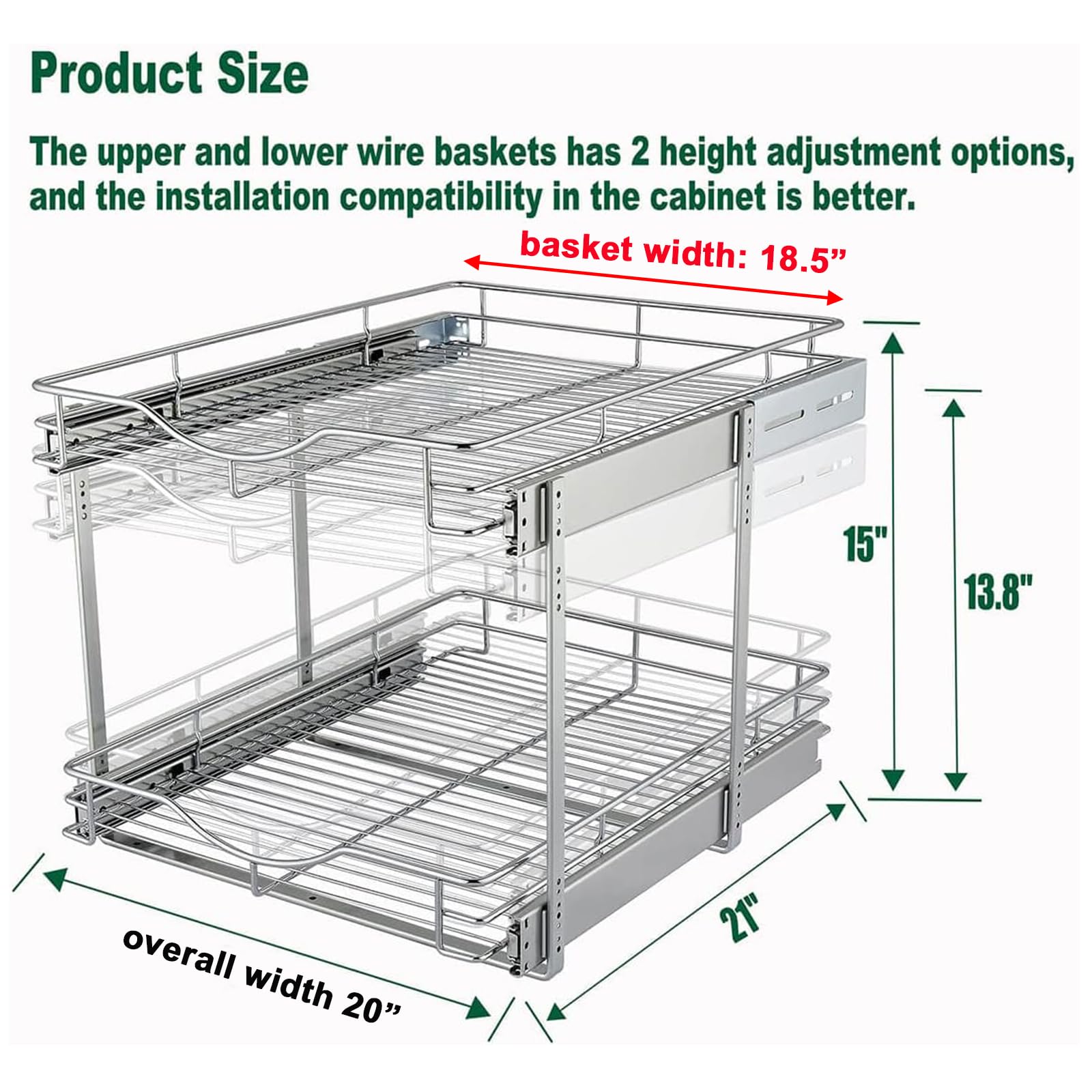 DINDON chrome pull-out slides deliver smooth operation for everyday use.