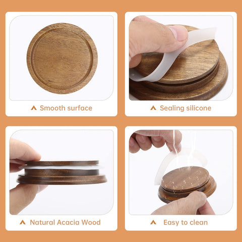DingCo wooden lid with silicone seal creates snug, reusable closure