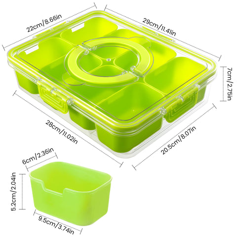 Dingerjar 8-removable-compartments transparent-design keeps snacks visible and accessible.
