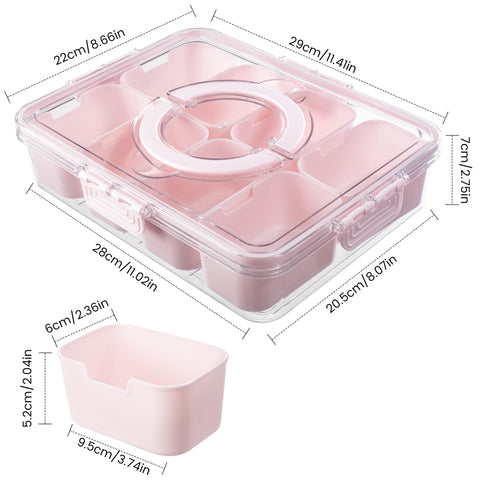 Dingerjar eight removable compartments keep snacks organized and viewable