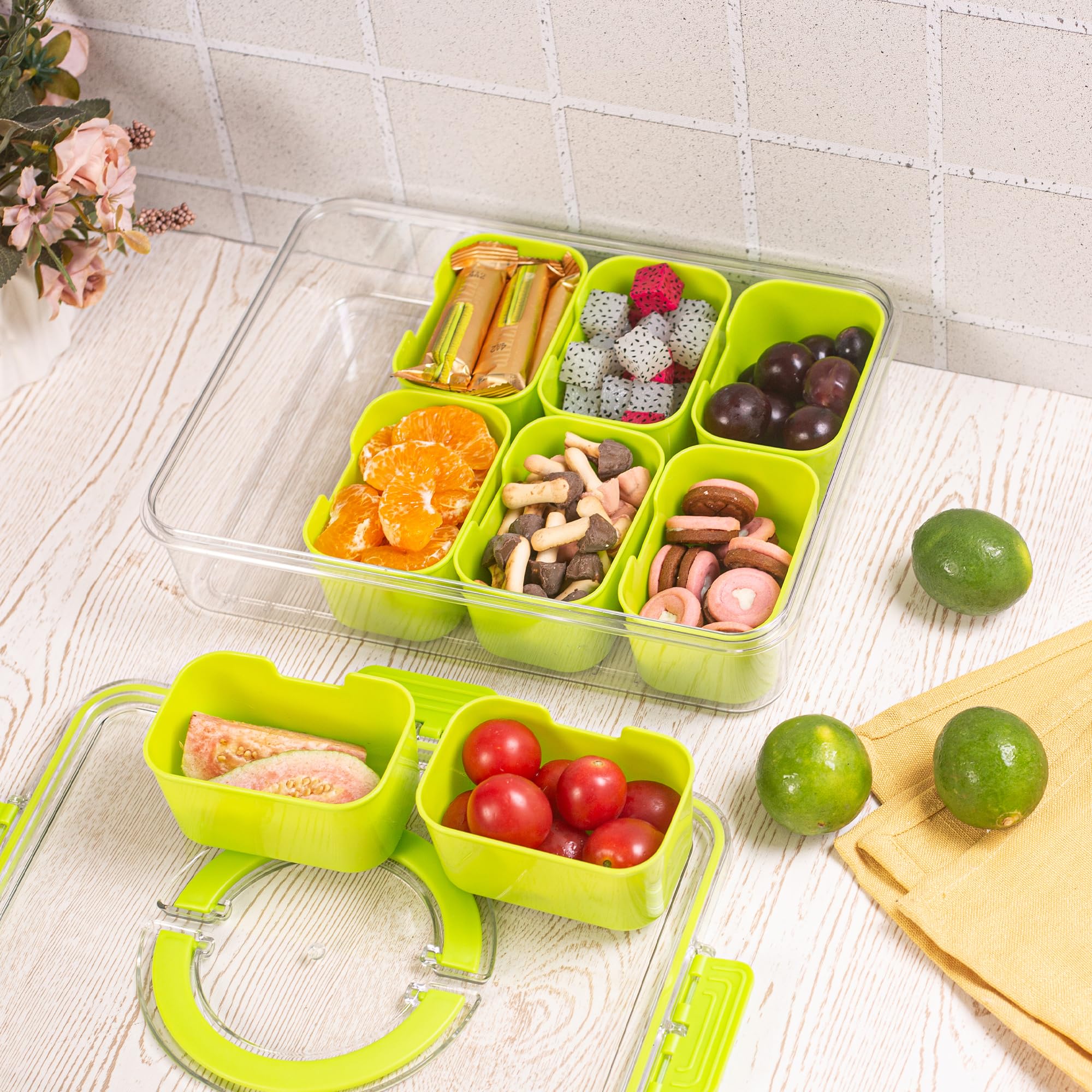Dingerjar snackle-box portable snack container shows compact design for on-the-go snacks.