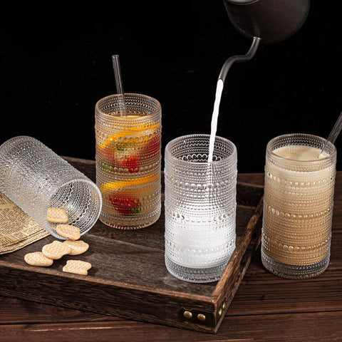 Dingerjar vintage glassware adds nostalgic charm to dinners.