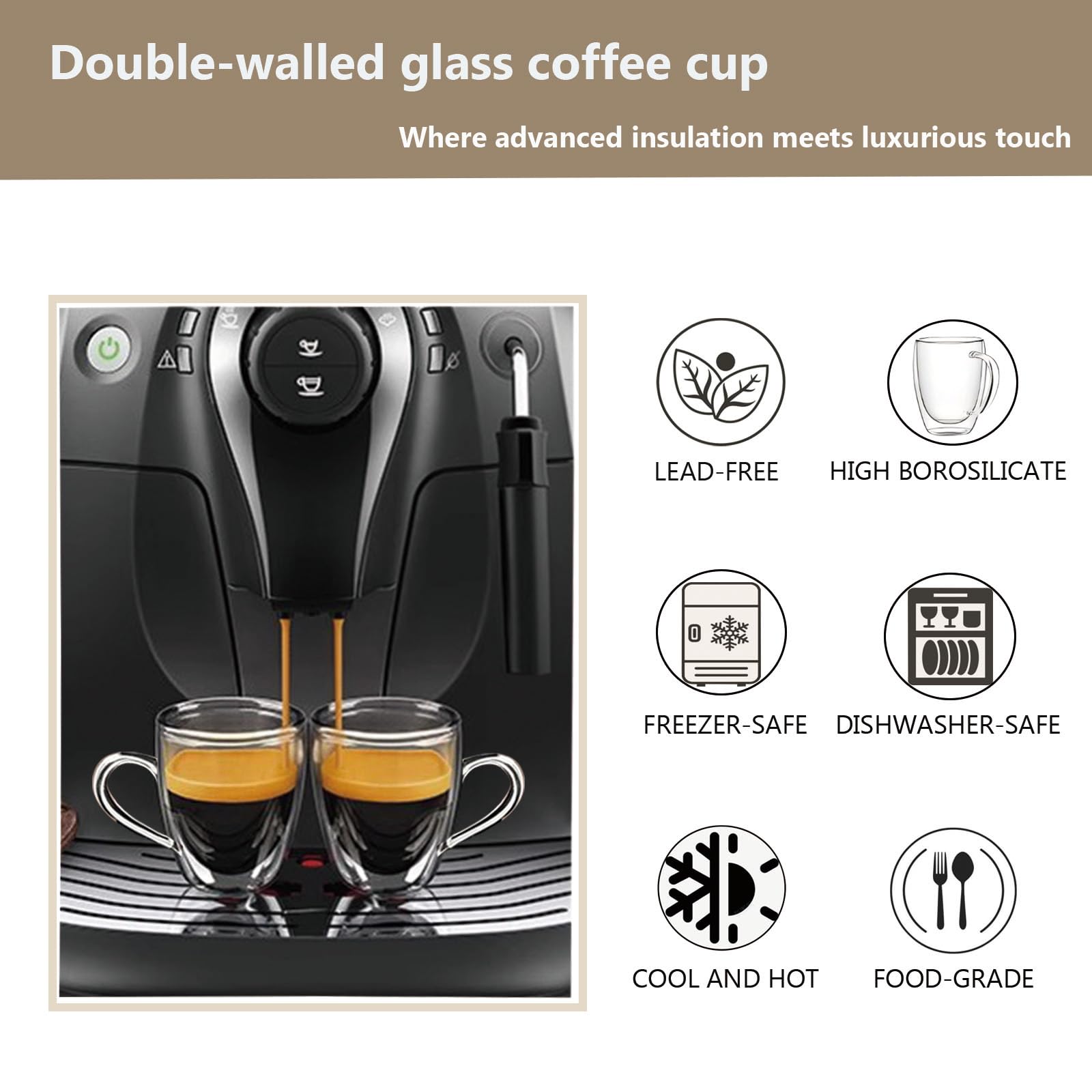 DINGPAI clear mug showcases latte art for an elevated presentation.