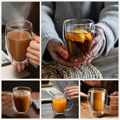 DINGPAI versatile mugs work with hot or cold beverages from espresso to iced tea.