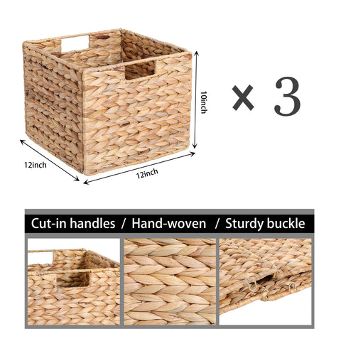 DINGTAI water hyacinth basket on countertop demonstrating durable natural fibers