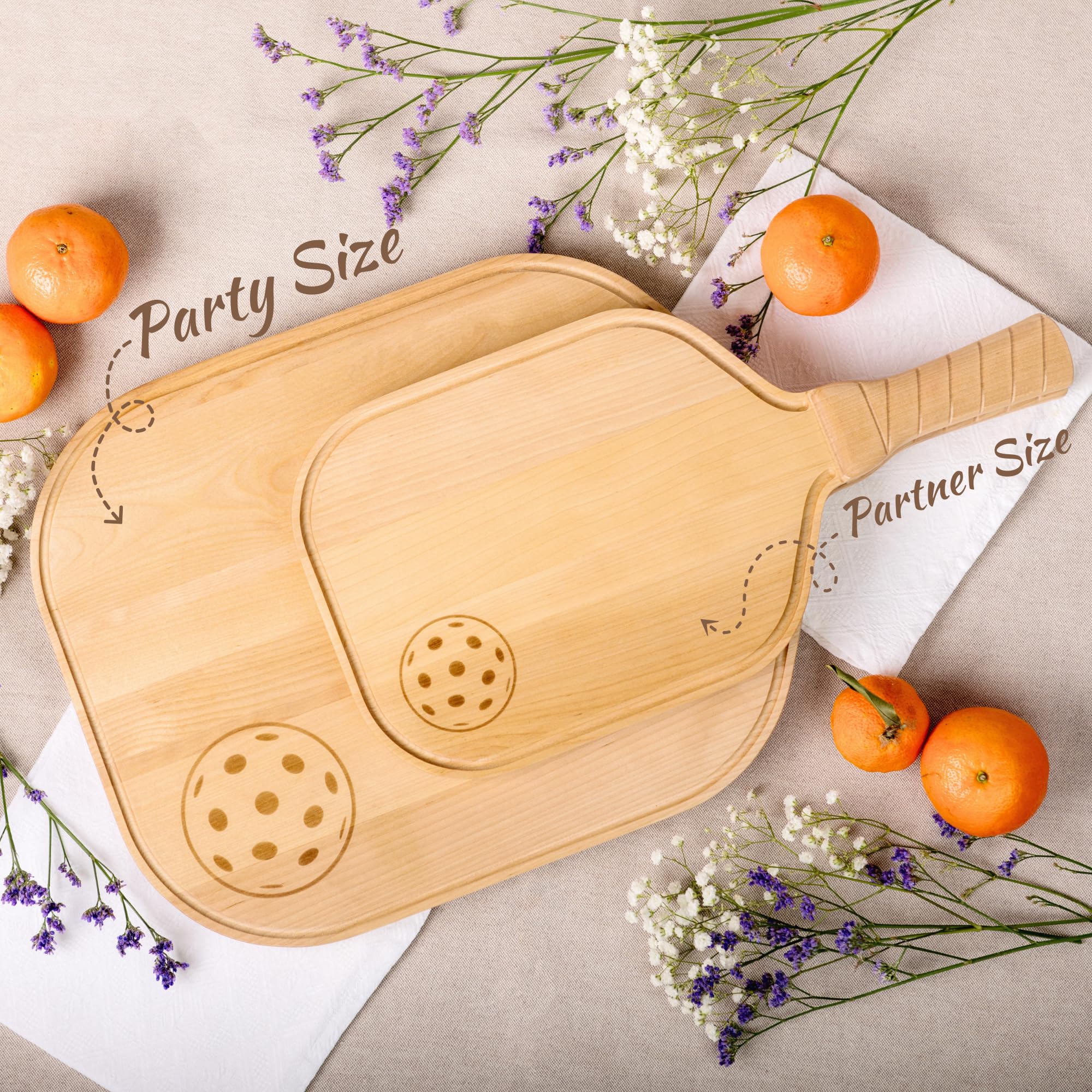 DinkCraft pickleball charcuterie board size 17x8-5 inches provides ample prep area