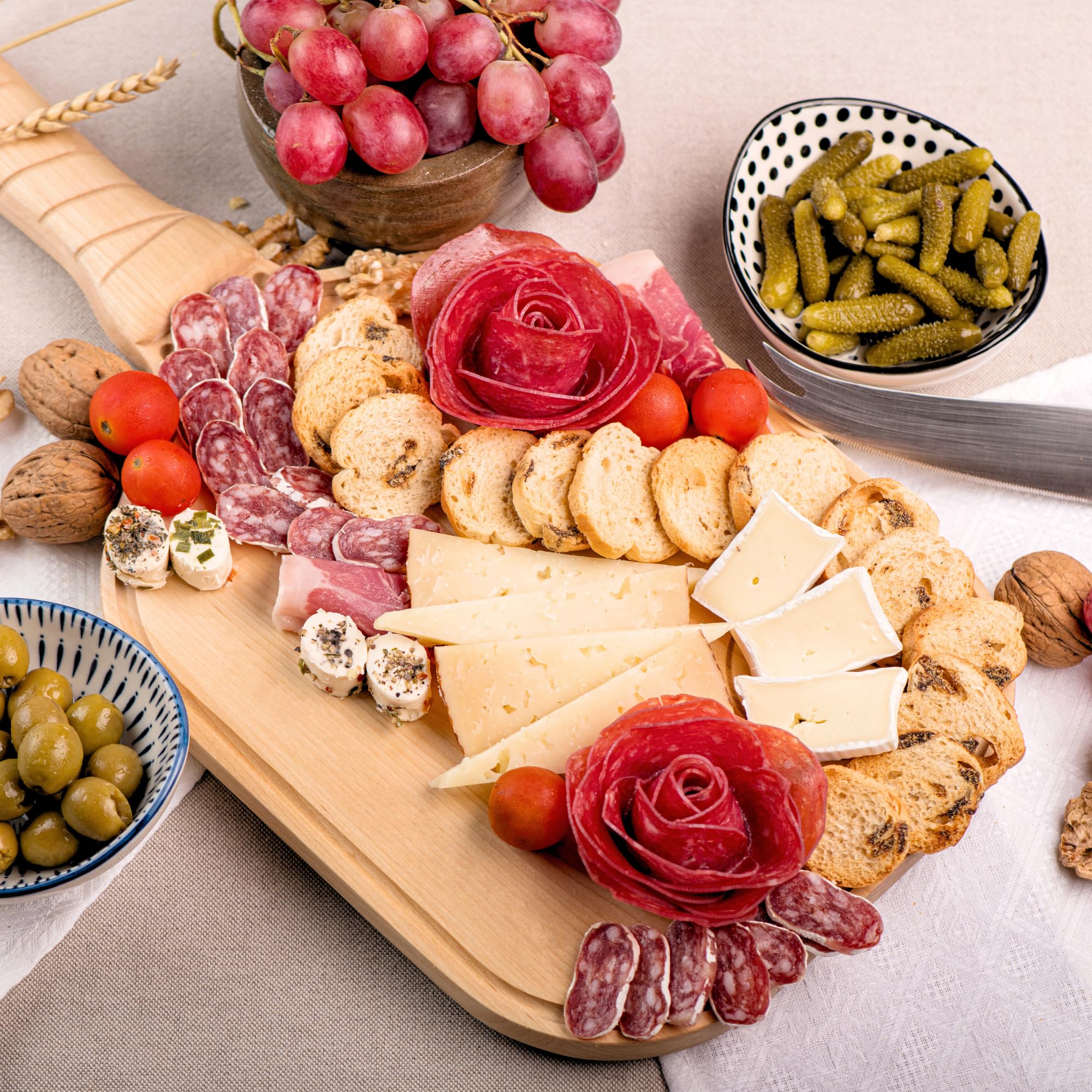 DinkCraft pickleball charcuterie board top view showing spacious layout