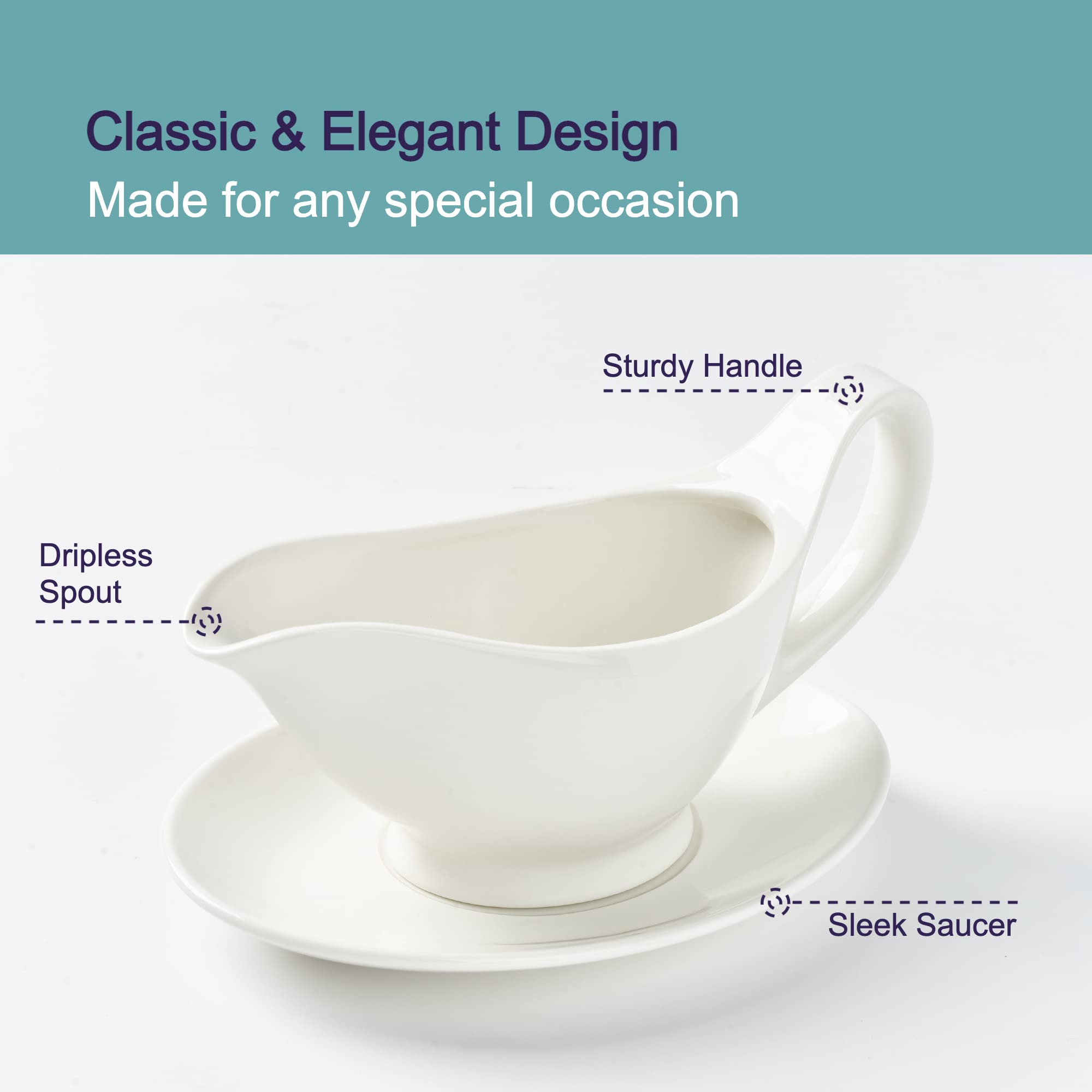 Dinnerlit Gravy Boat microwave-safe for quick sauce warming.