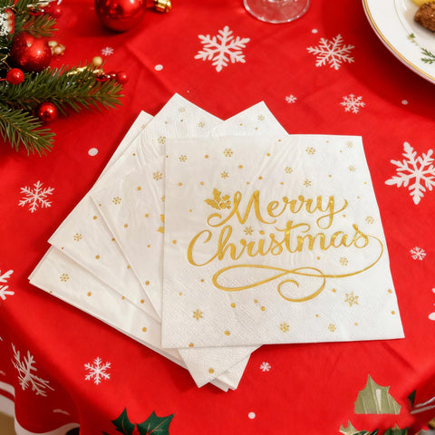 Dinokowa Christmas napkins 6.5 inch guest towels absorbent for spills during celebrations.