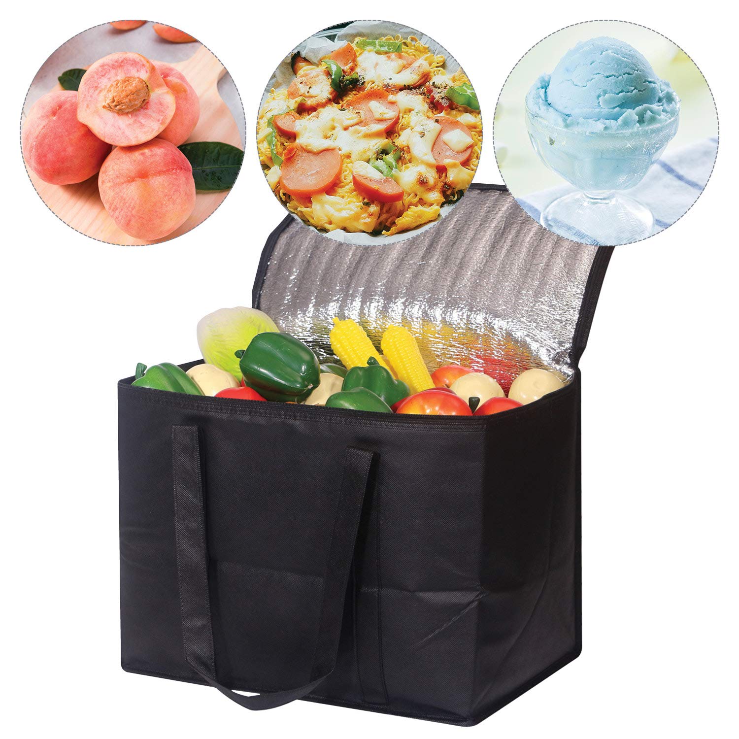 DIOMMELL large insulated tote keeps groceries cold or warm