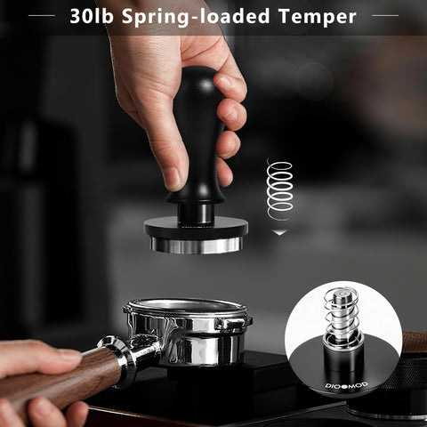 Dioomod stainless steel tamper with flat base for uniform diffusion