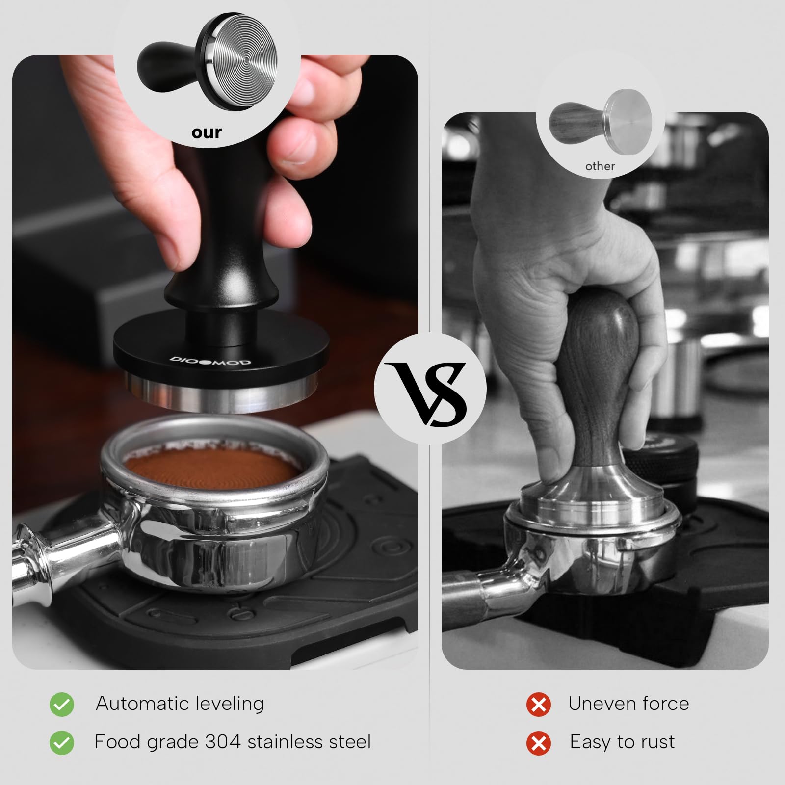 Dioomod 54mm tamper fits Breville and Sage portafilters