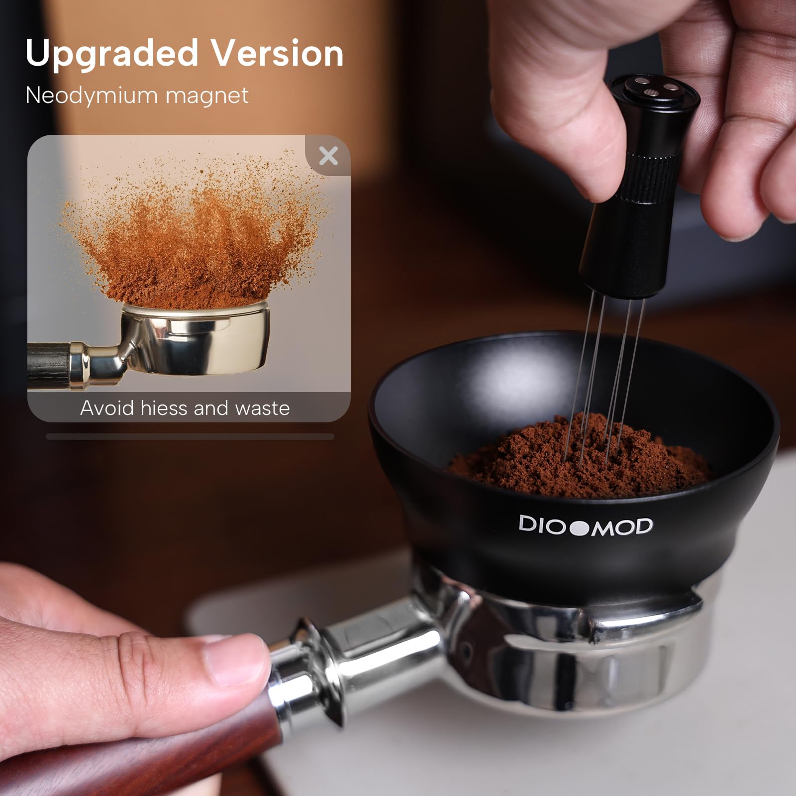 Dioomod extended filter area minimizes spills and waste during dosing.