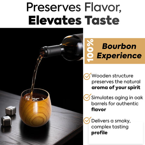 Diosdio beeswax finish on charred bourbon glass protects the surface.