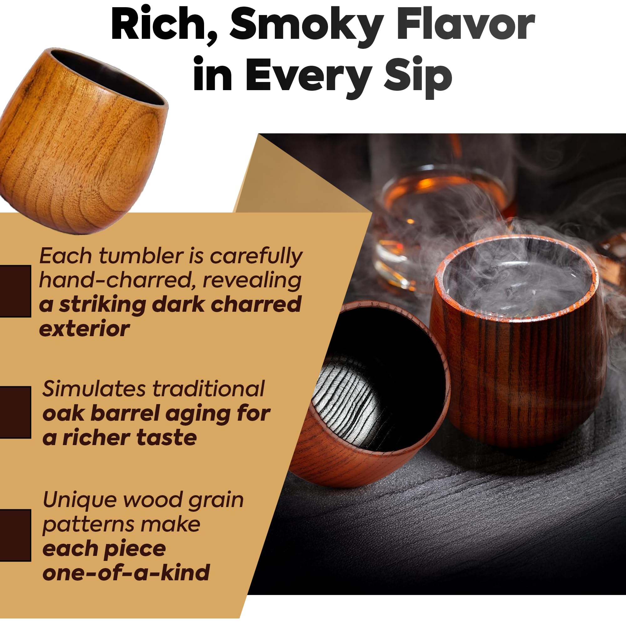 Diosdio steel tong included with bourbon glasses for careful serving.