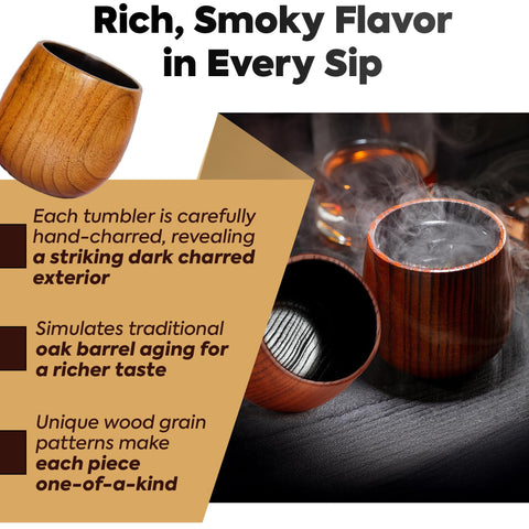Diosdio steel tong included with bourbon glasses for careful serving.
