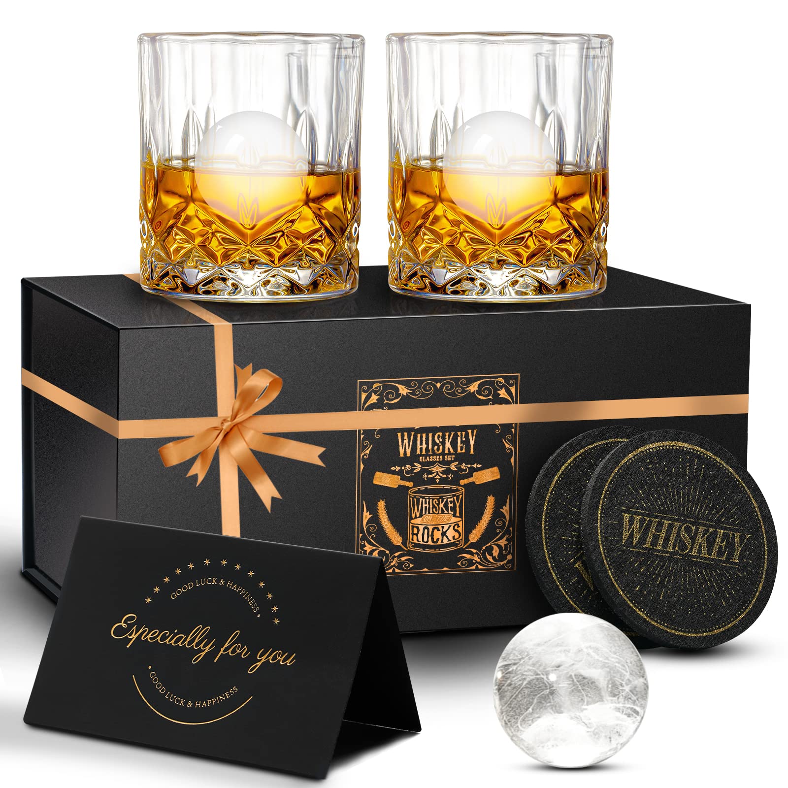 DIOXADOP whiskey glasses 2-pack with 10 oz capacity for bold pours.