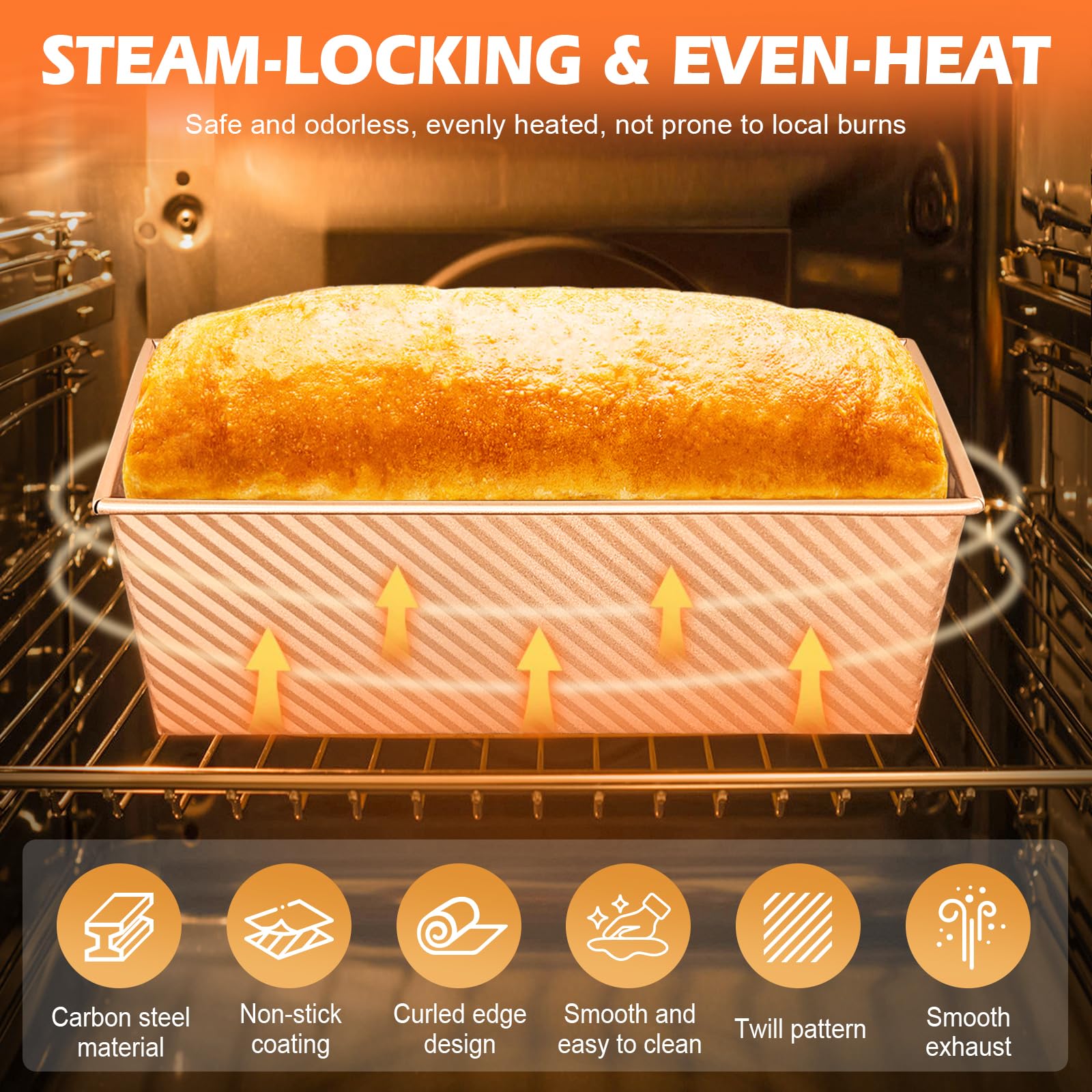 Dipanist 2-pack pullman loaf pans, two capacities for versatile bread baking.