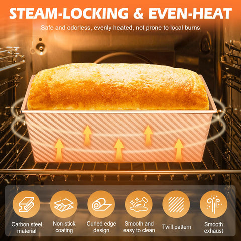 Dipanist 2-pack pullman loaf pans, two capacities for versatile bread baking.