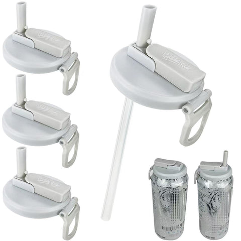 DIPESI soda can lid with straw on a can for spill-free sipping