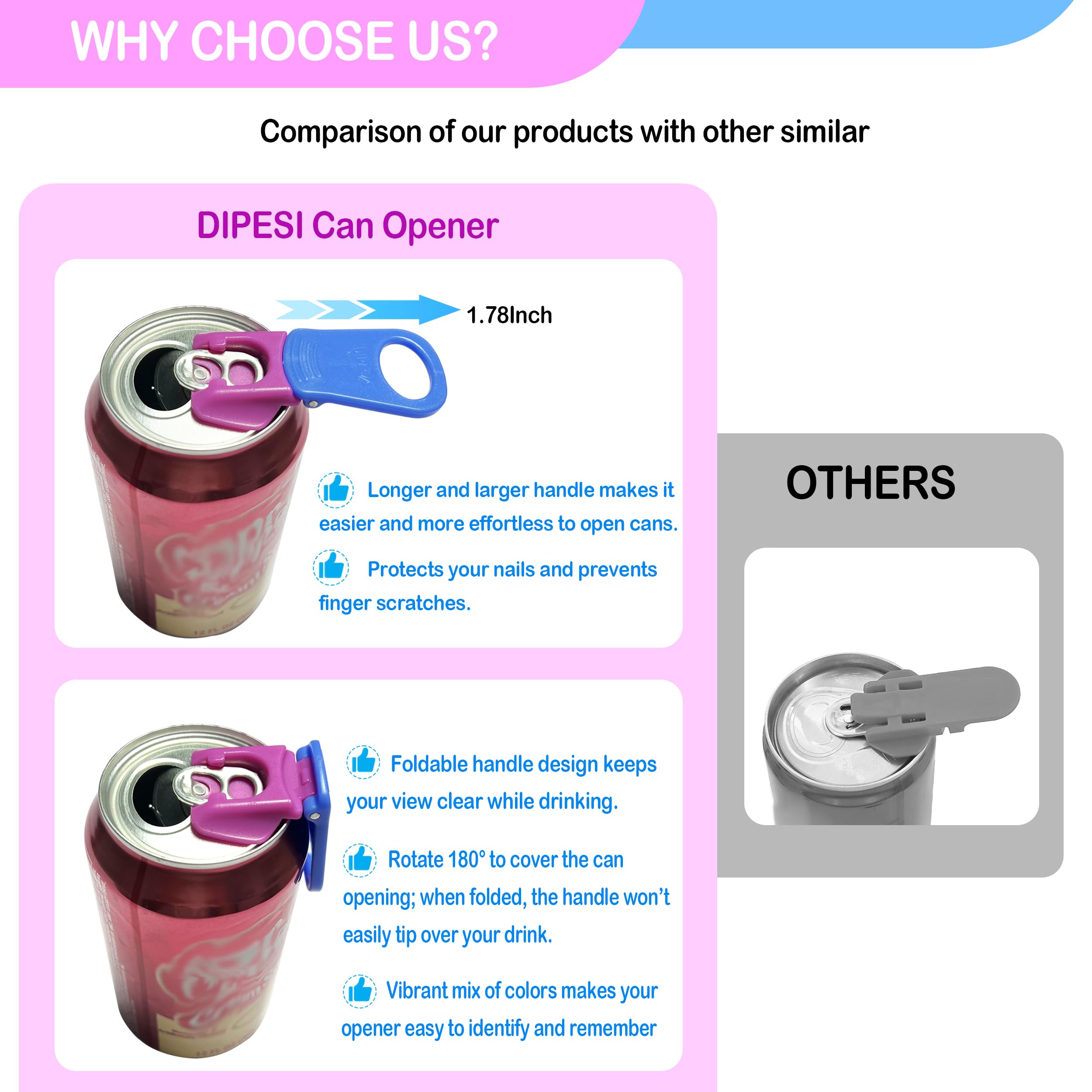 DIPESI rotating lid protects drinks from dust and spills during use.