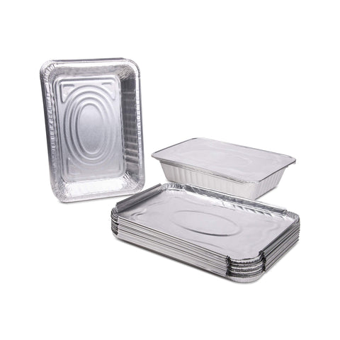 Diplastible catering disposable pans arranged for bulk takeaway or event service