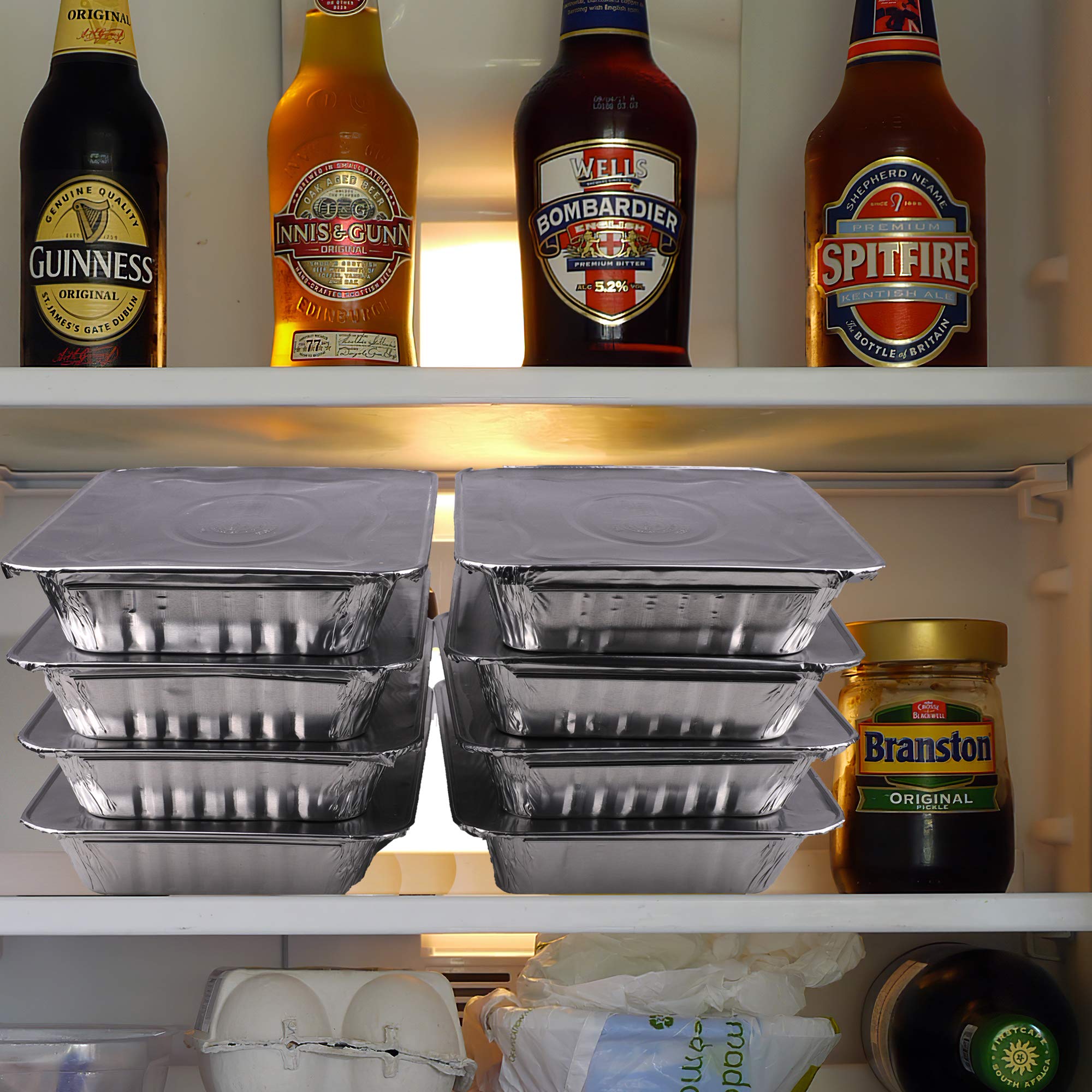 Diplastible pans stacked neatly to save space in storage