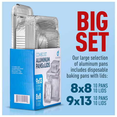 Dipplastible 8x8 square pan with lid, ideal for desserts and portioned meals.