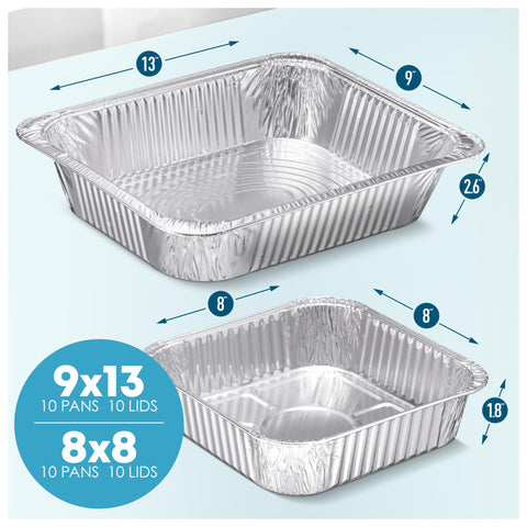 Dipplastible disposable aluminum pans set highlighting durability and leakproof performance.
