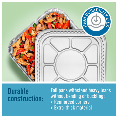 Dipplastible kitchen cleanup: disposable pans simplify post-event cleanup.