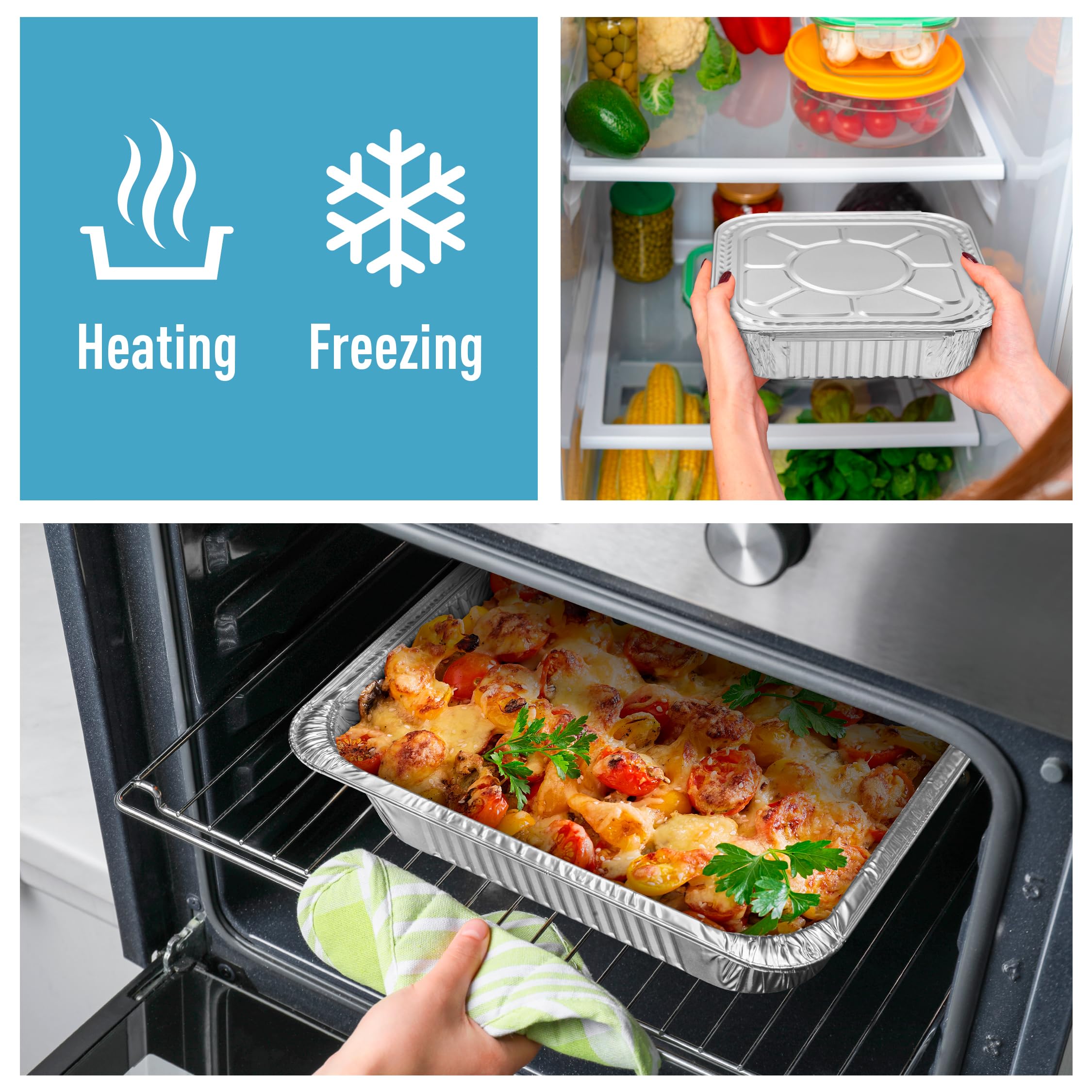 Dipplastible leakproof aluminum pan demonstrates sturdy construction for reliable oven use.