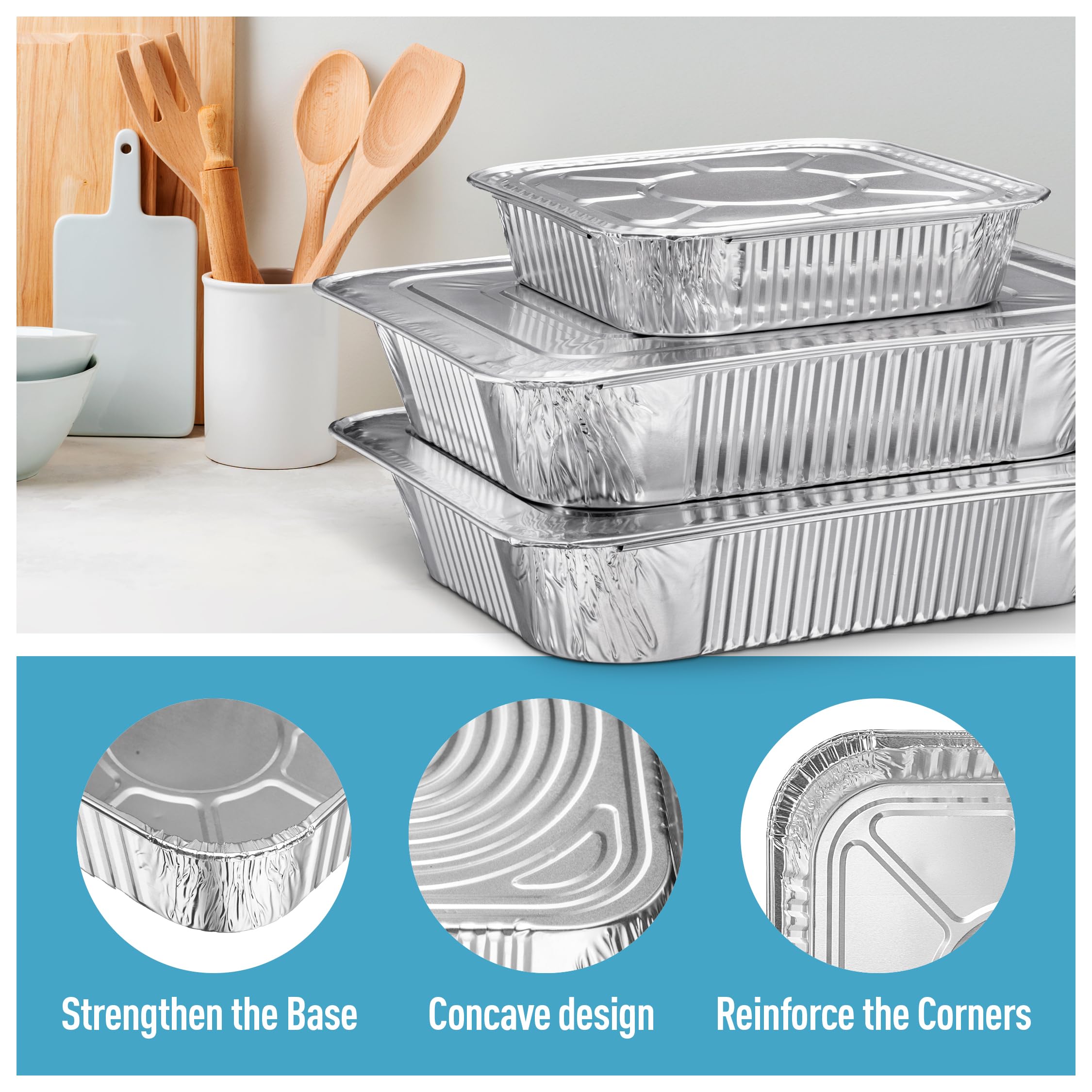 Dipplastible oven-safe meal prep pan suitable for lasagna, casseroles, and leftovers.