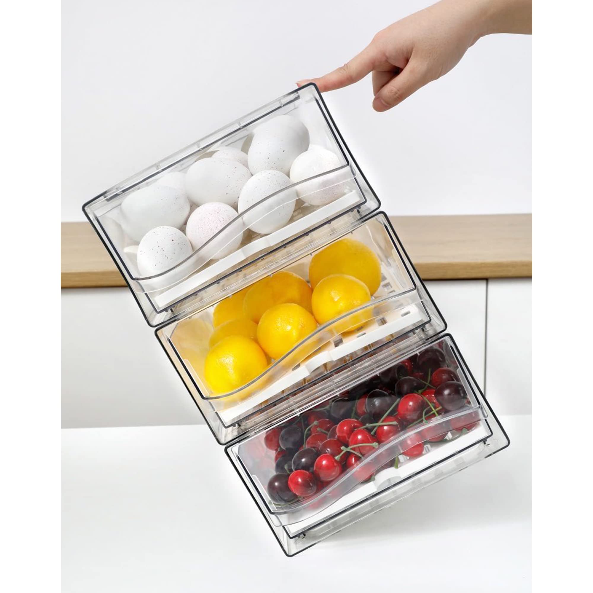Diskary two-drawer organizer features an S-shaped handle for easy pulling.