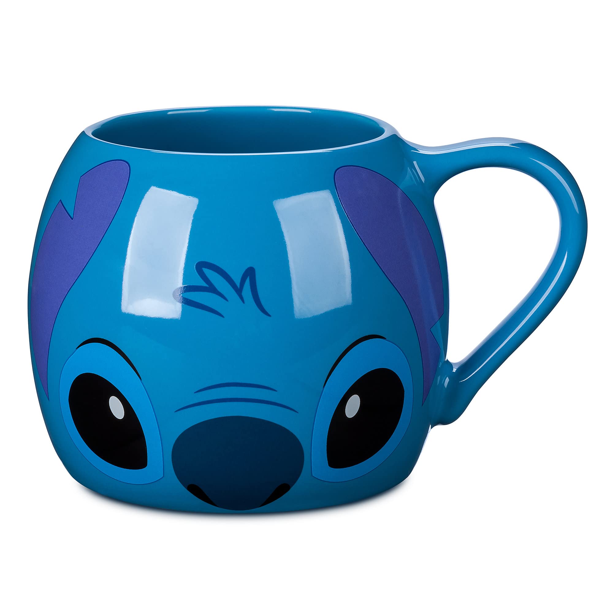 Disney Store Stitch mug front view for daily coffee with playful styling