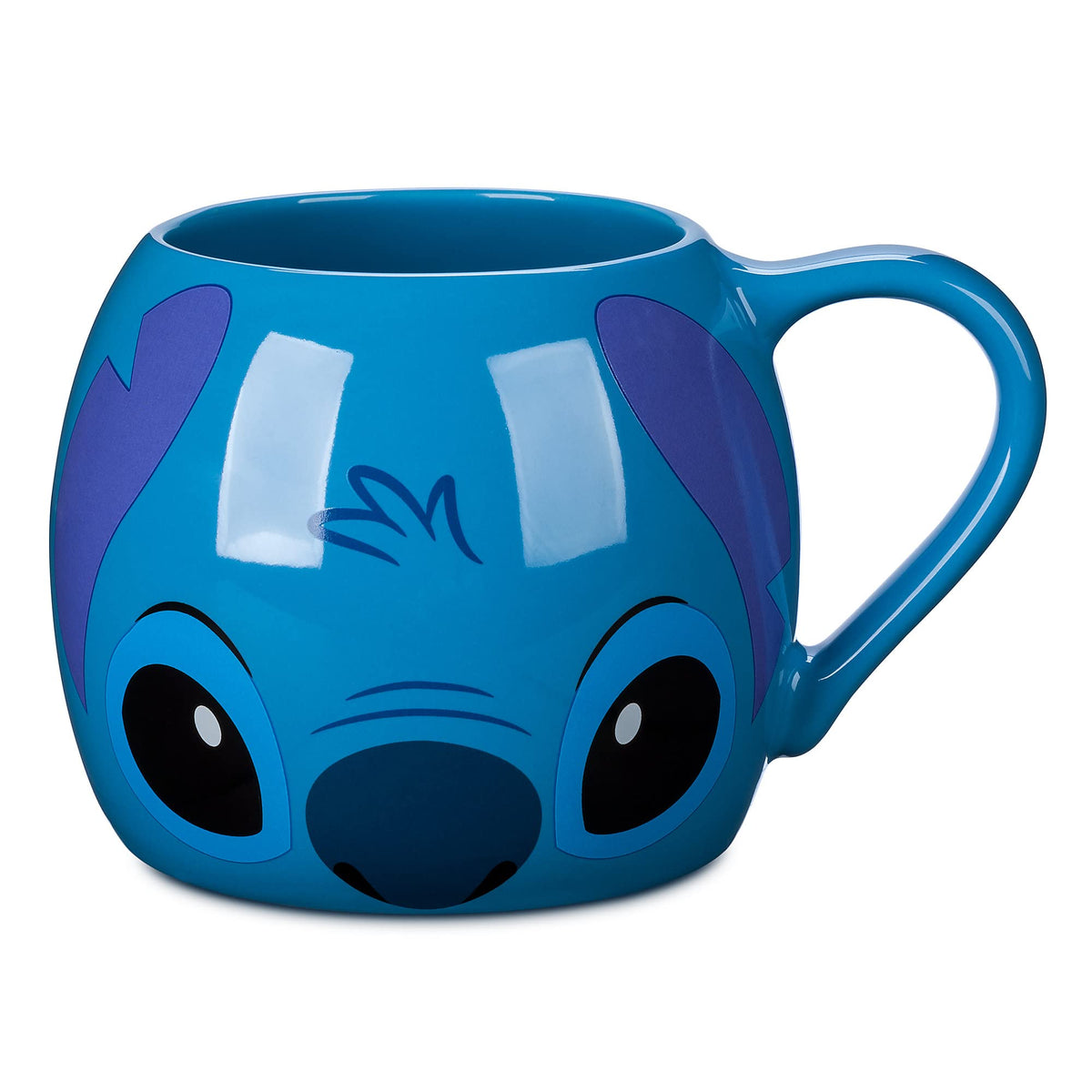 Disney Store Stitch mug front view for daily coffee with playful styling