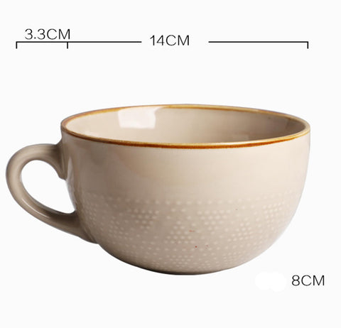 Disoza oversized mug with handle for soups and noodles