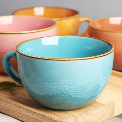 Disoza Violet mug in a bowl of soup, versatile for meals