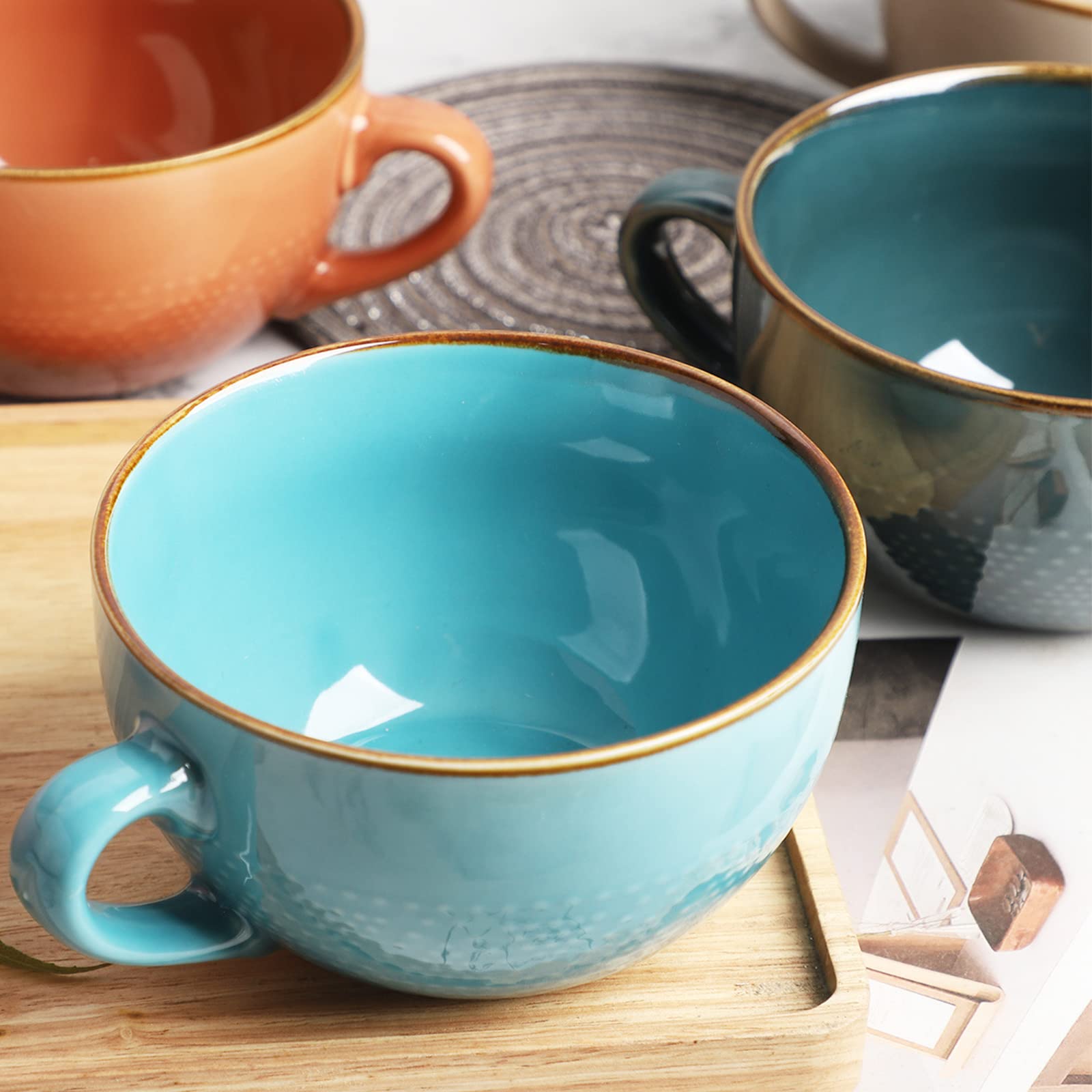 Disoza Violet mug with spoon, easy to clean after drinks