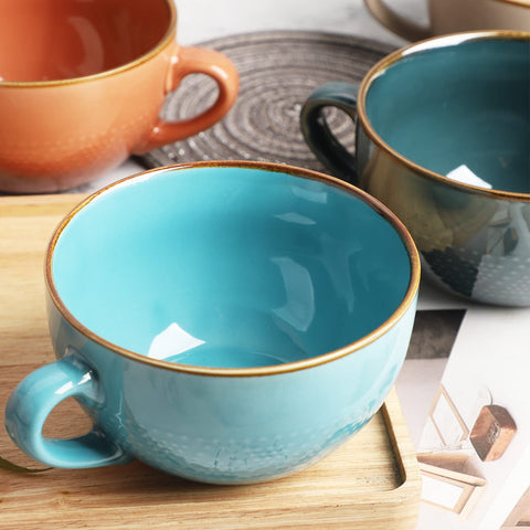 Disoza Violet mug with spoon, easy to clean after drinks