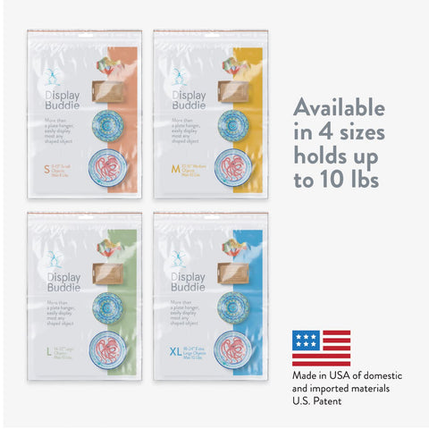 Display Buddie four-size range fits 9–24 inch plates for many platters.