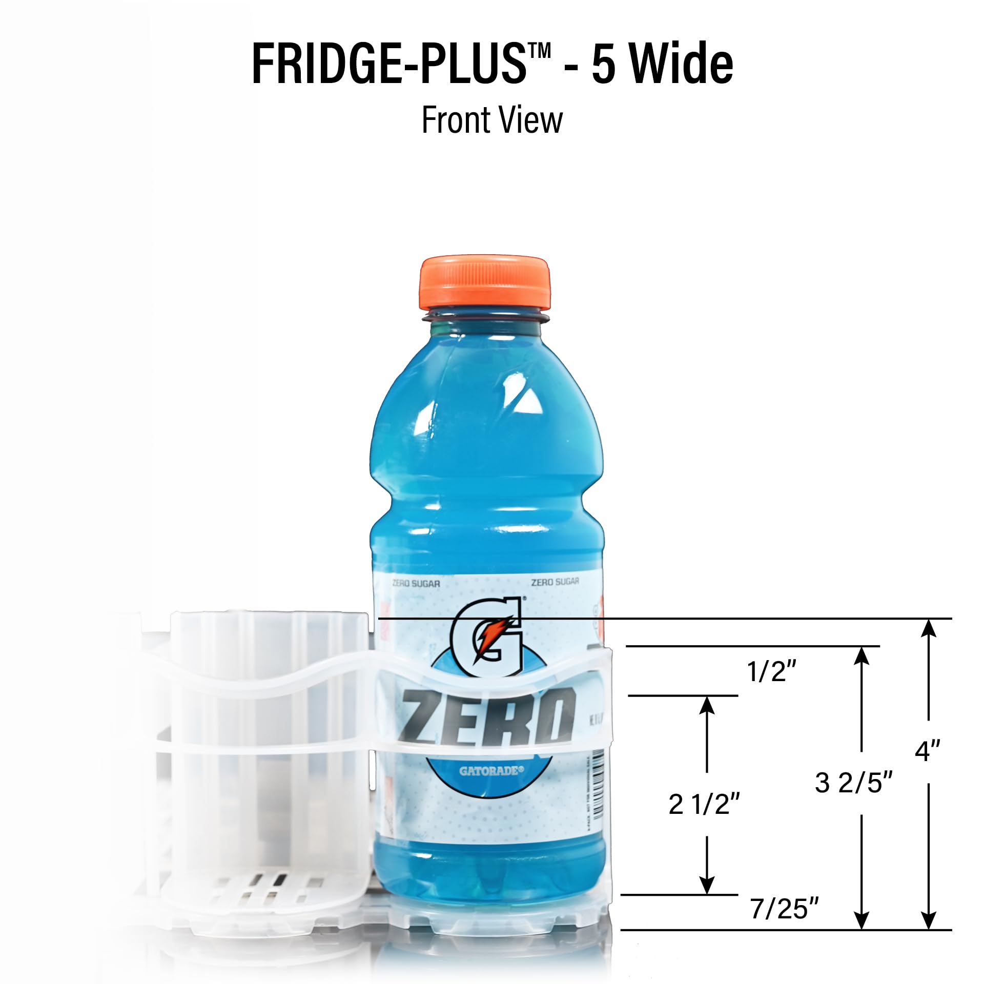 Display Technologies Fridge-Plus versatile storage for cans bottles yogurt cups.