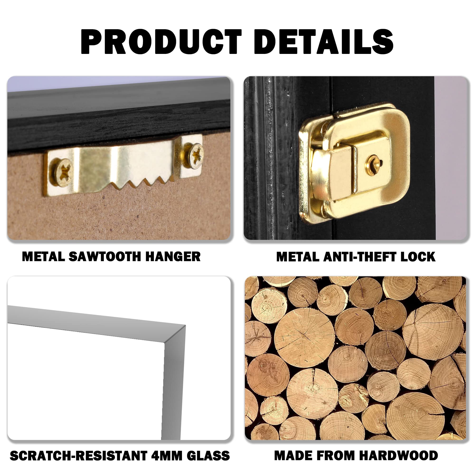 DisplayGifts knife display case exterior dimensions show fit for thicker blades.