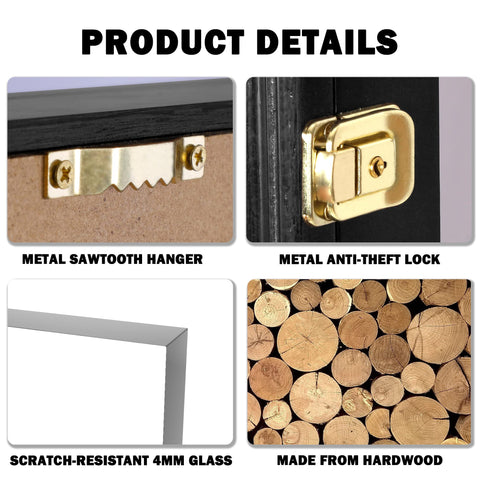 DisplayGifts knife display case exterior dimensions show fit for thicker blades.