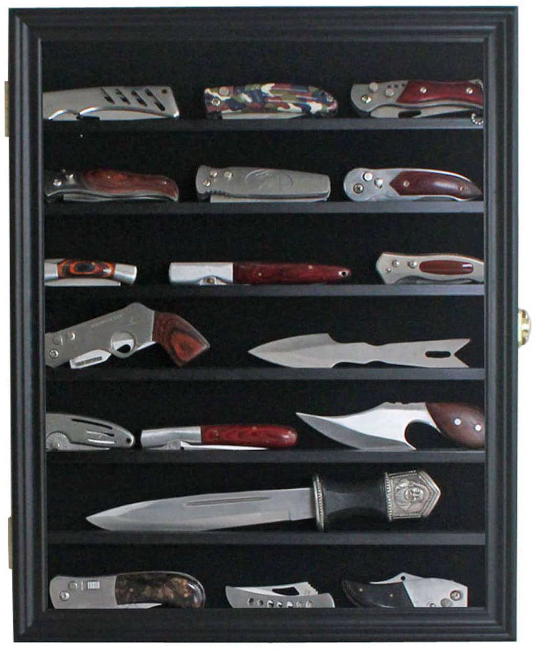 DisplayGifts knife display case wall-mounted front view shows a protected collection.