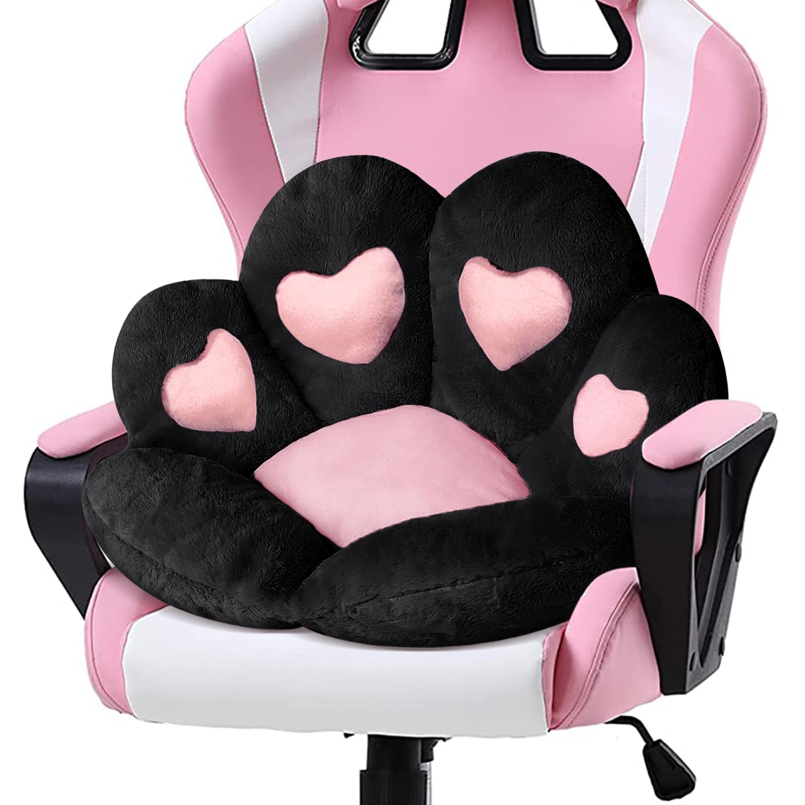 Ditucu cat paw cushion on a large seat offering plush comfort for long gaming sessions