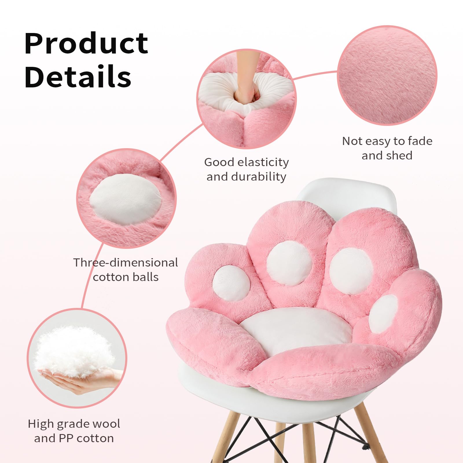 Ditucu Cat Paw Cushion on office chair supports relaxed work sessions.