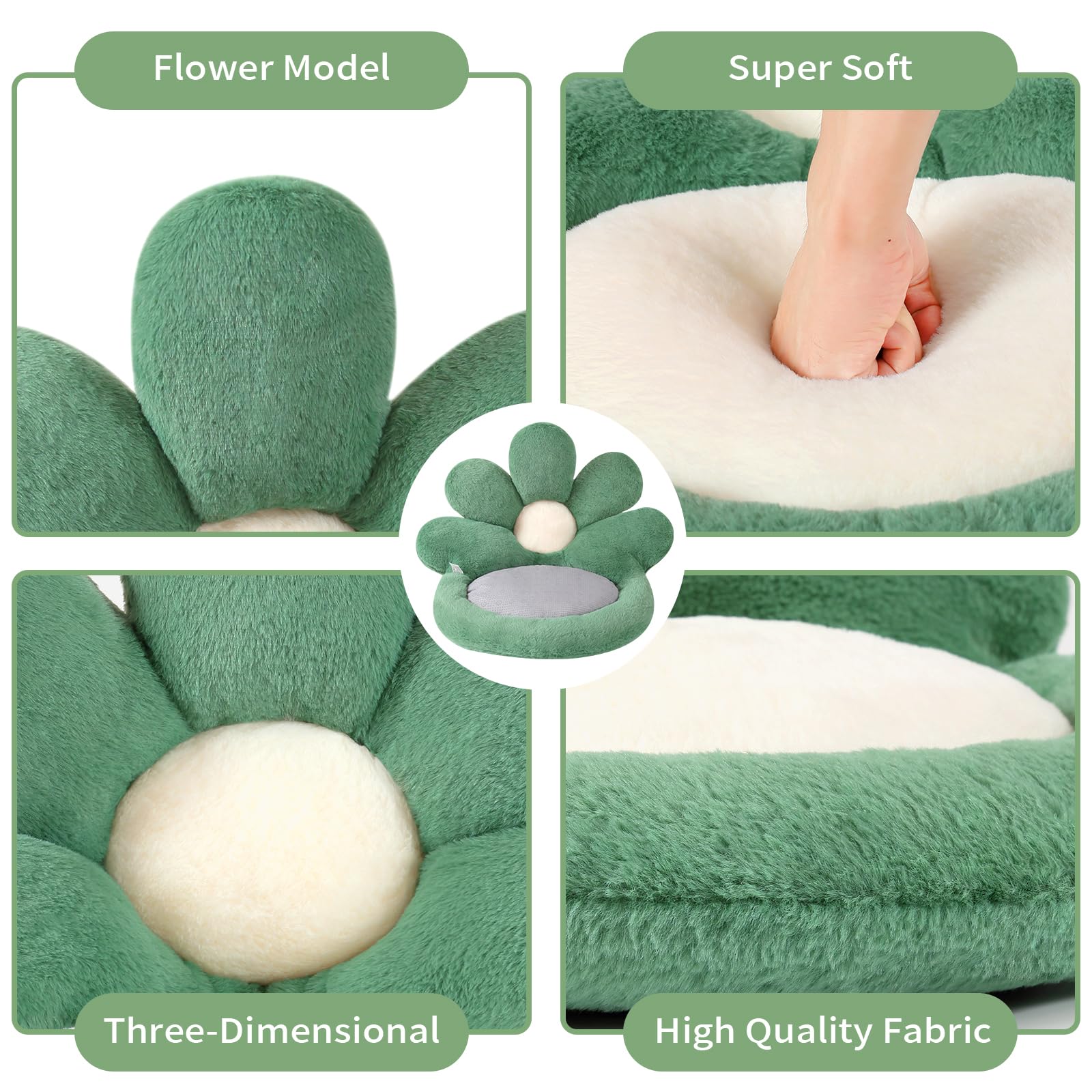 Ditucu flower pillow back-support design supports prolonged seating