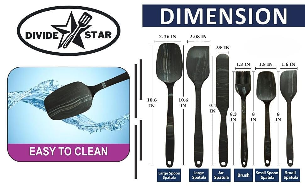 DIVIDE STAR gift-ready marble spatula set in a stylish black box.